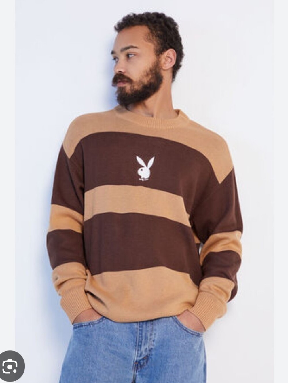 PLAYBOY by PacSun Striped Crewneck Sweater